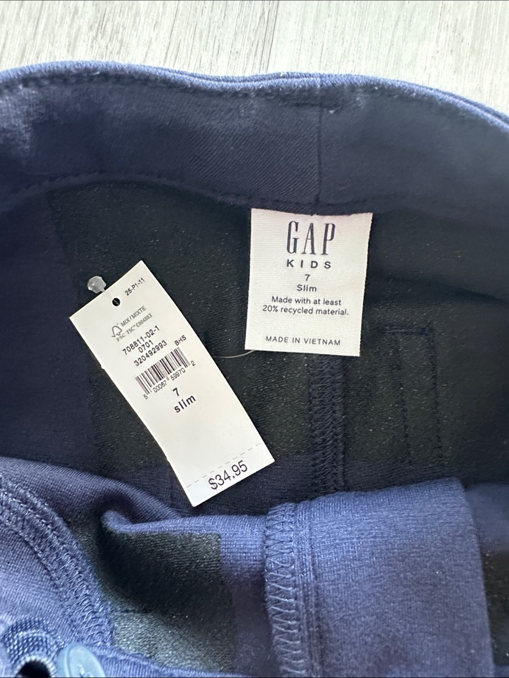 GAP Kids Uniform Ponte Pants Blue 7 Slim NWT IN PACKAGE - Picture 8 of 10